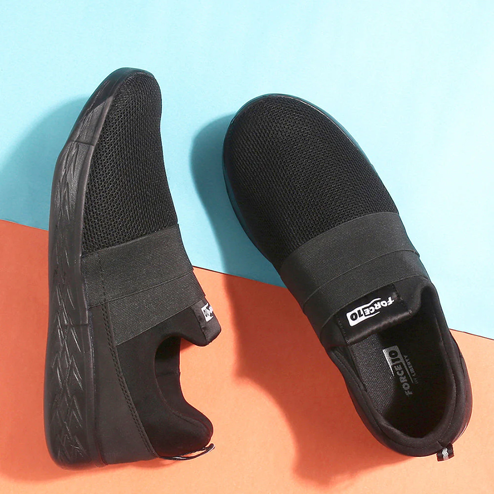 Force 10 Sports Black Slip-on Walking Shoes For Men TIGOZ By Liberty - Image 4