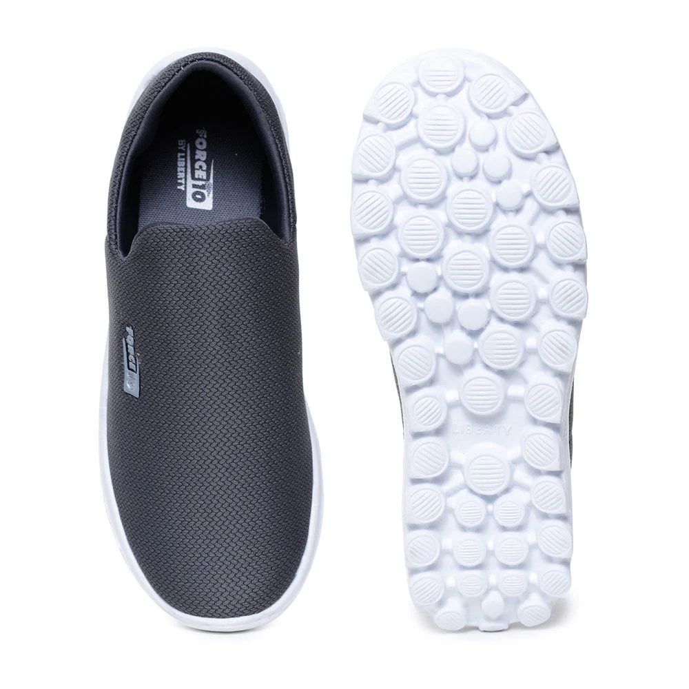 Force 10 Sports Grey Slip-on Walking Shoes For Men D7-01E By Liberty - Image 2
