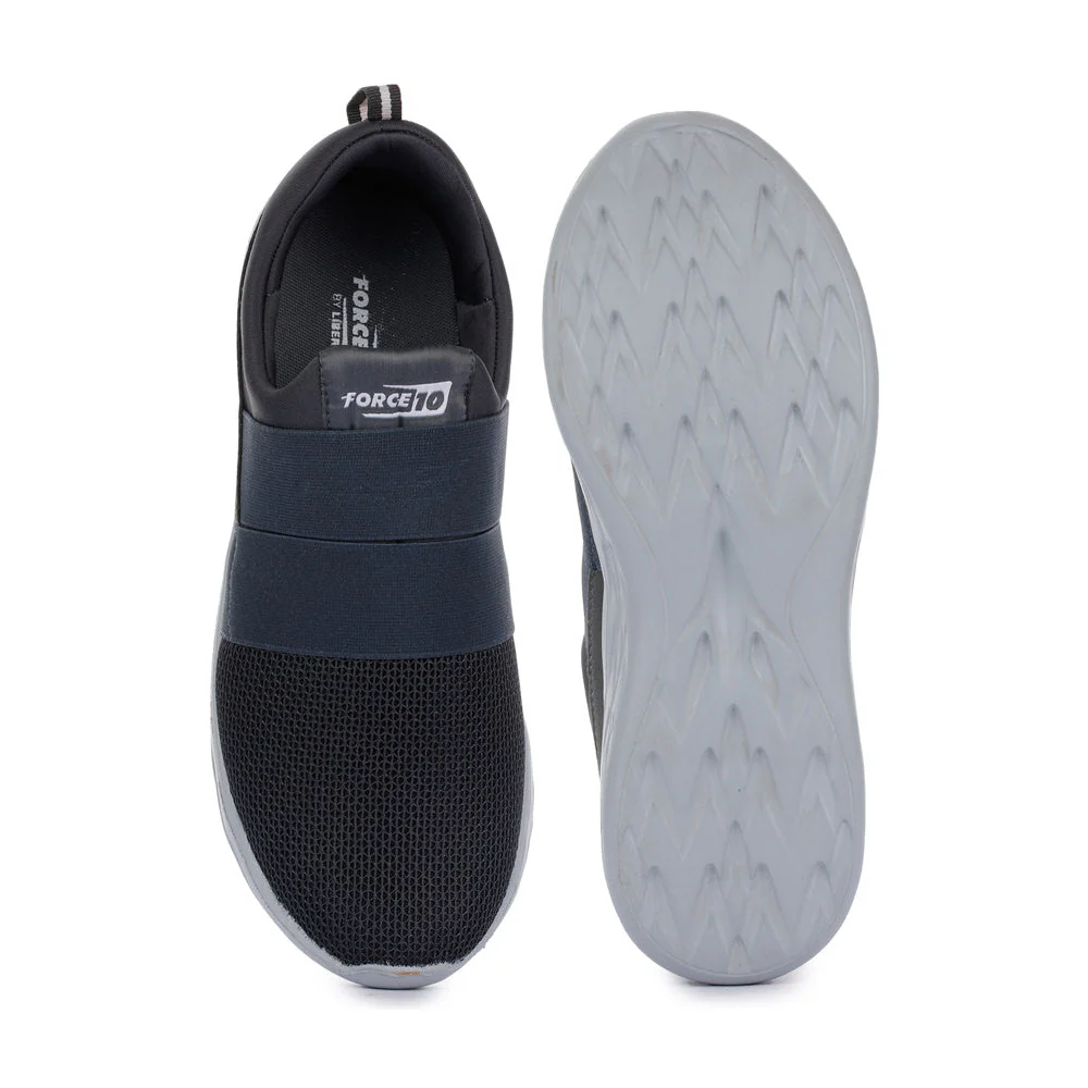 Force 10 Sports Grey Slip-on Walking Shoes For Men TIGOZ By Liberty - Image 3