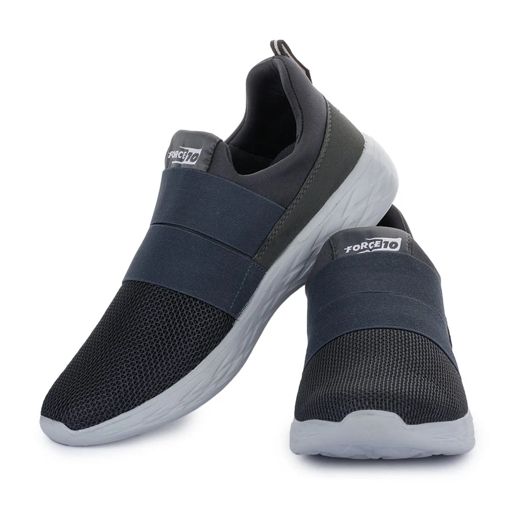 Force 10 Sports Grey Slip-on Walking Shoes For Men TIGOZ By Liberty - Image 6