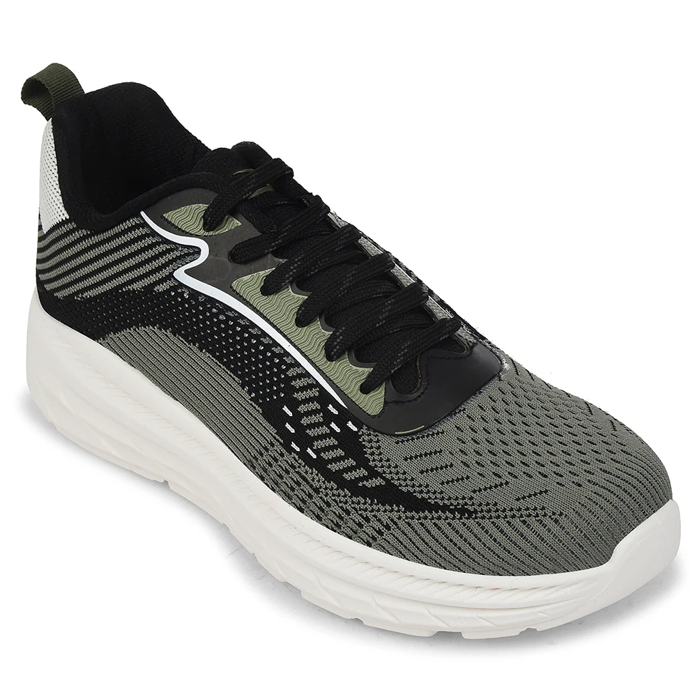 Force 10 Olive Green Sports Lacing Running Shoes For Men MATCHER-8E By Liberty