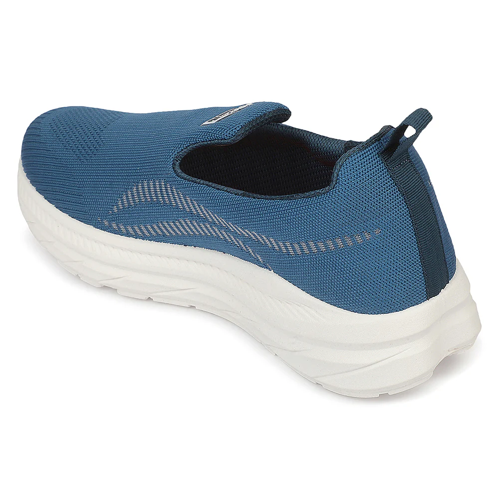 Force 10 RUNSTEP-E Teal Blue Sports Non Lacing Walking Shoes For Men By Liberty - Image 5