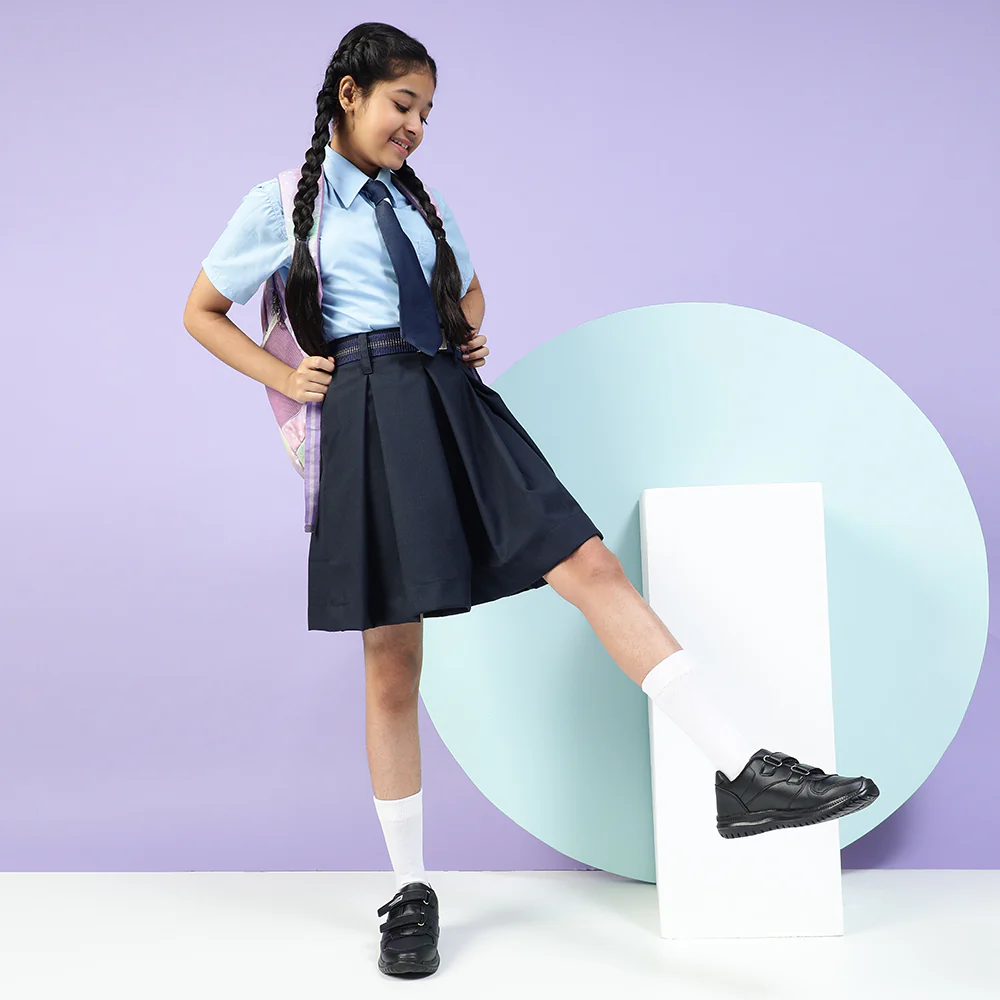 Force 10 Black Non Lacing Uniform School Shoes For Kids SKOLPRO-V By Liberty - Image 6