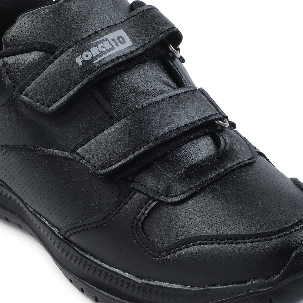 Force 10 Black Non Lacing Uniform School Shoes For Kids SKOLPRO-V By Liberty - Image 7