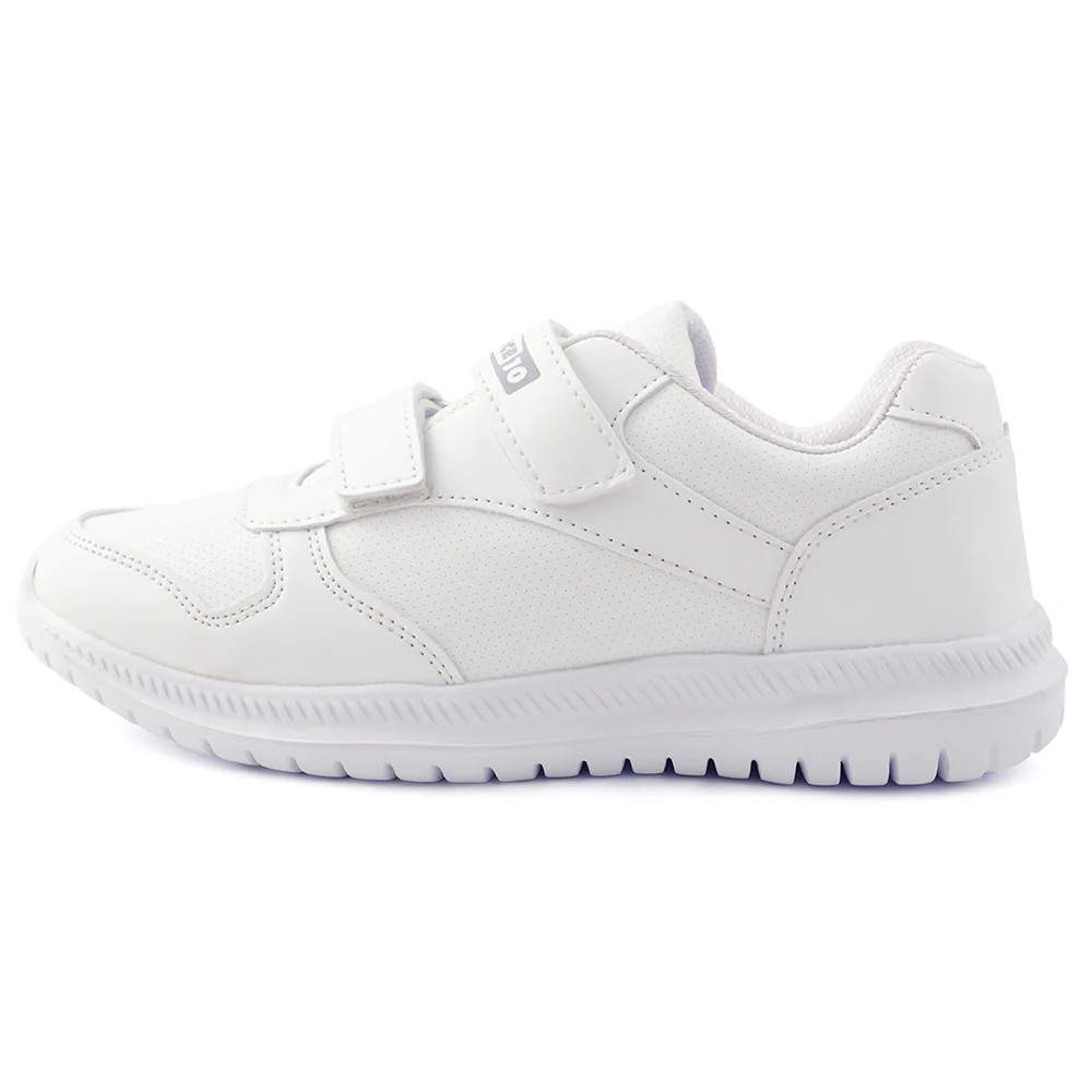 Force 10 White Non Lacing Uniform School Shoes For Kids SKOLPRO-V By Liberty - Image 3