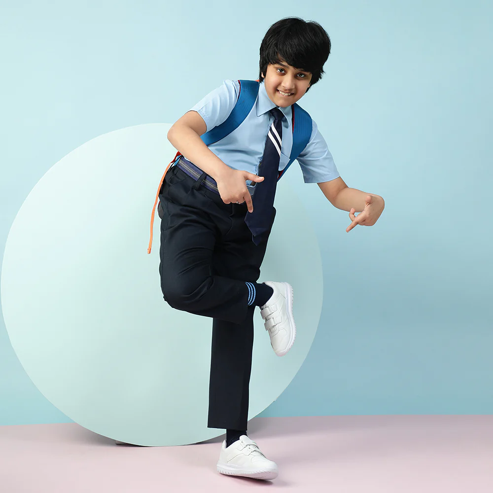 Force 10 White Non Lacing Uniform School Shoes For Kids SKOLPRO-V By Liberty - Image 5