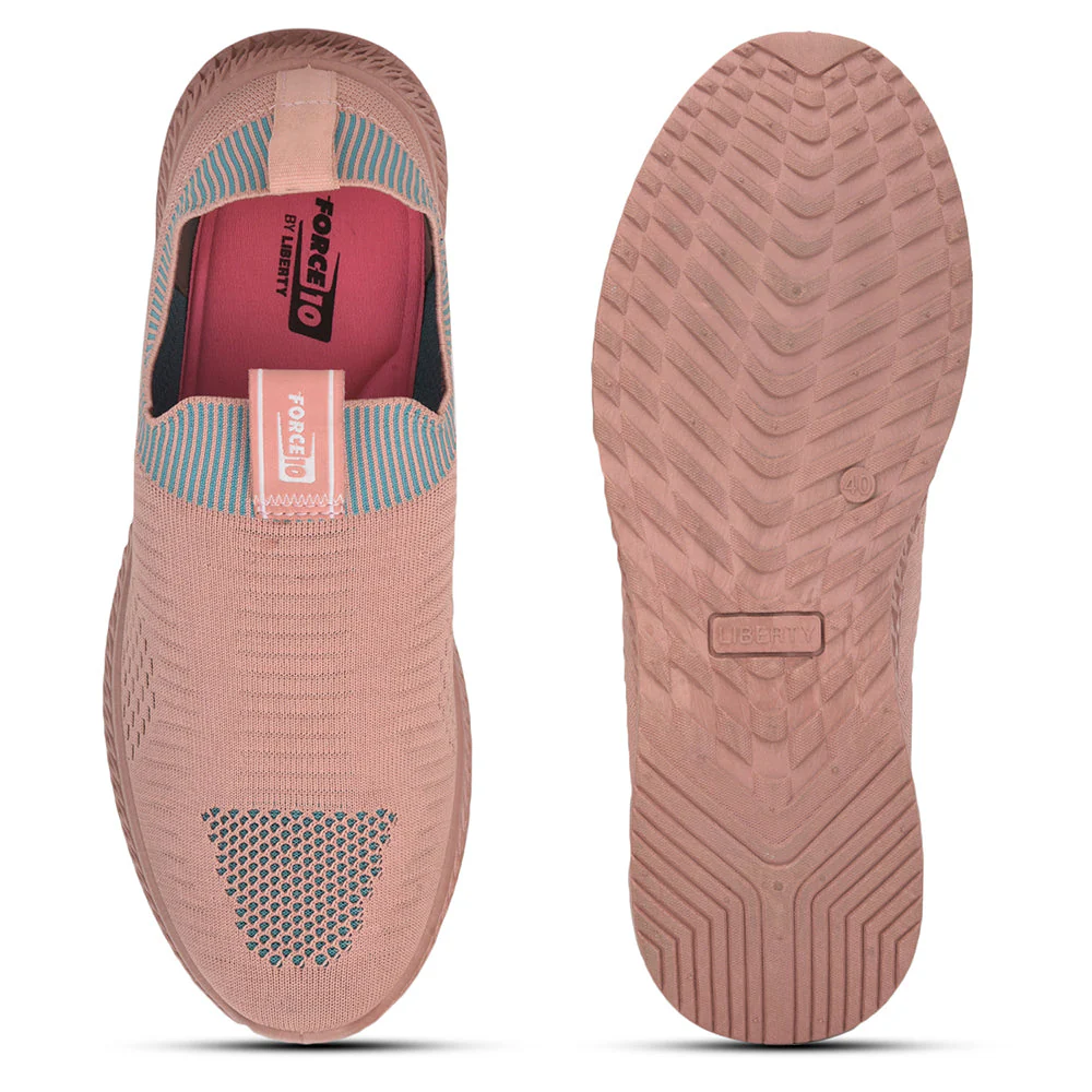 Force 10 Sports Non Lacing Shoe For Ladies (Peach) GRACE-4 By Liberty - Image 5