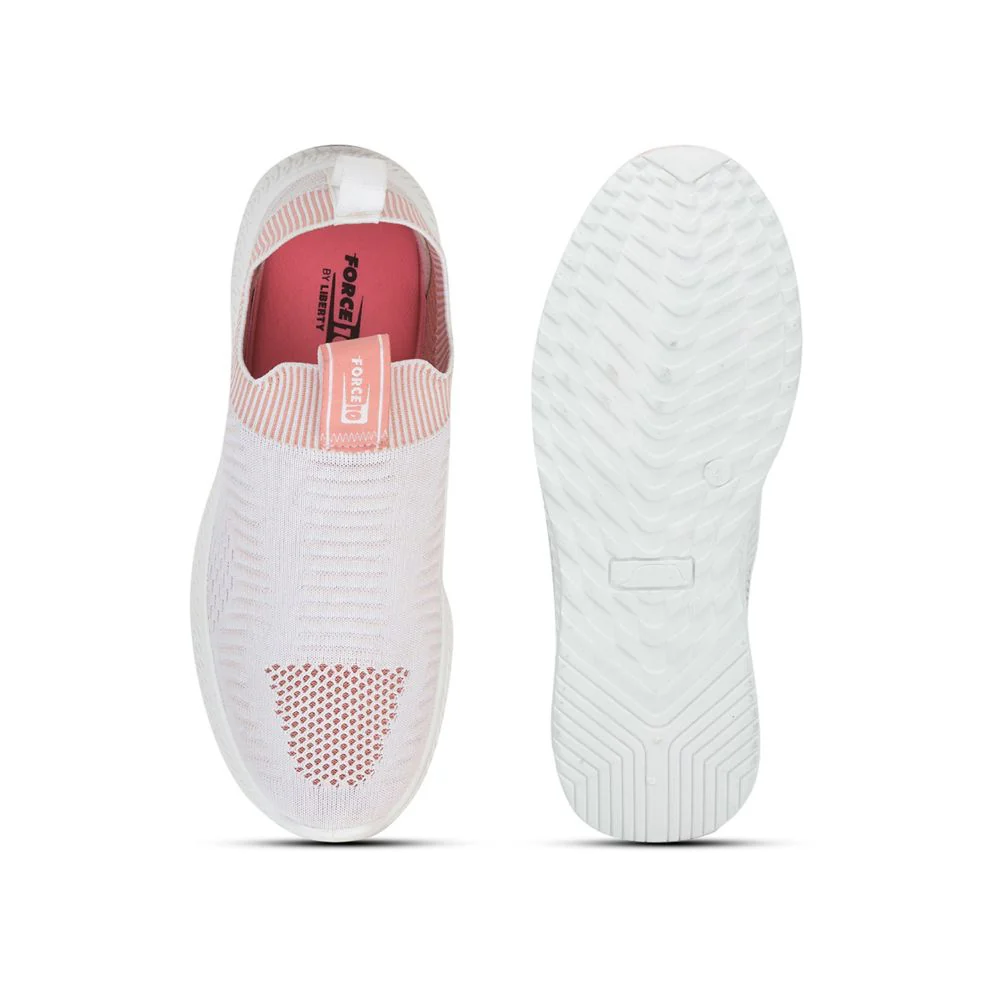 Force 10 Sports Non Lacing Shoe For Ladies (White) GRACE-4 By Liberty - Image 5