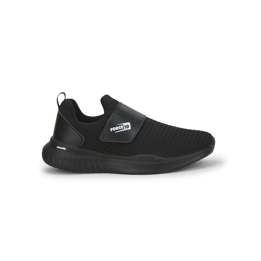 FORCE 10 Sports Non Lacing Shoe For Men (Black) AUGUST By Liberty - Image 2