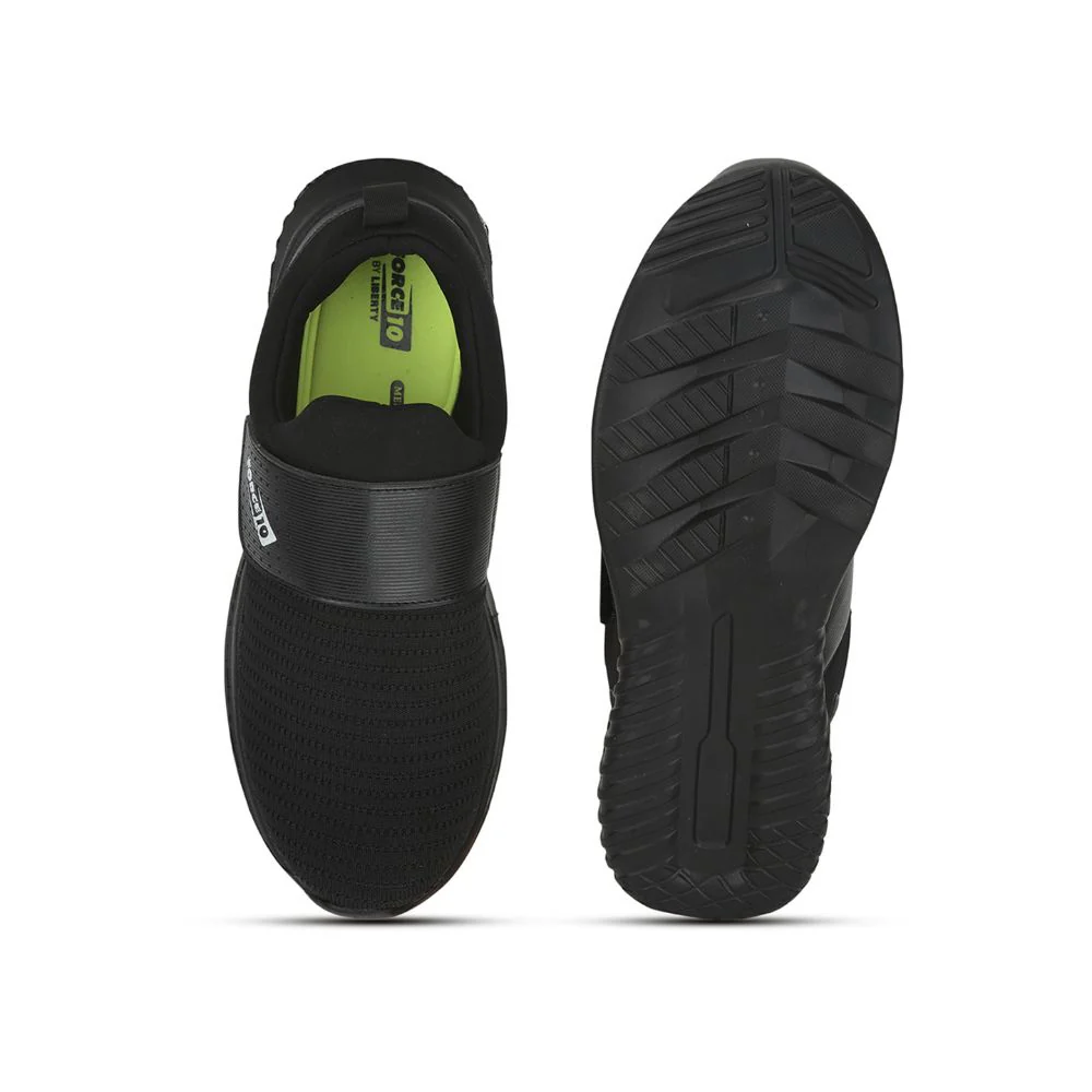 FORCE 10 Sports Non Lacing Shoe For Men (Black) AUGUST By Liberty - Image 3
