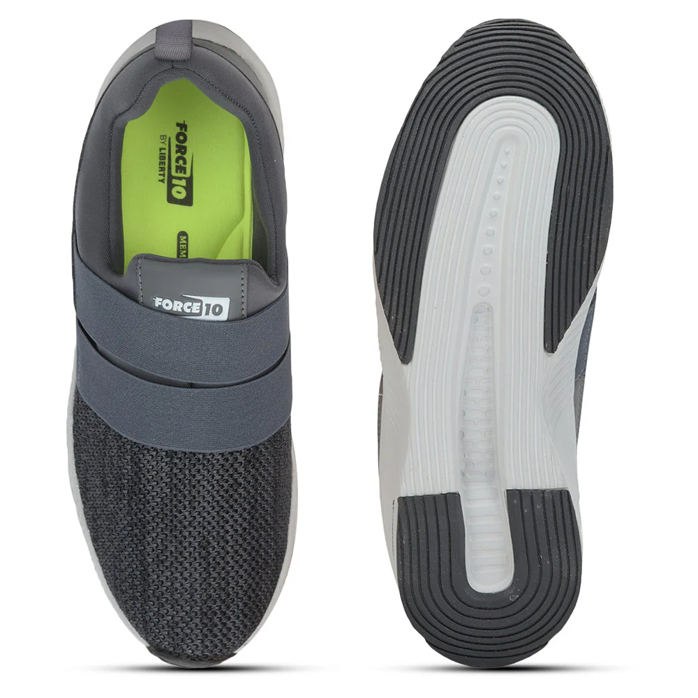 Force 10 Sports Non Lacing Shoe For Men (Grey) HARDY By Liberty - Image 5