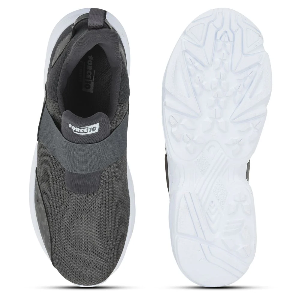 FORCE 10 Sports Non Lacing Shoe For Men (Grey) SHARK-E By Liberty - Image 3