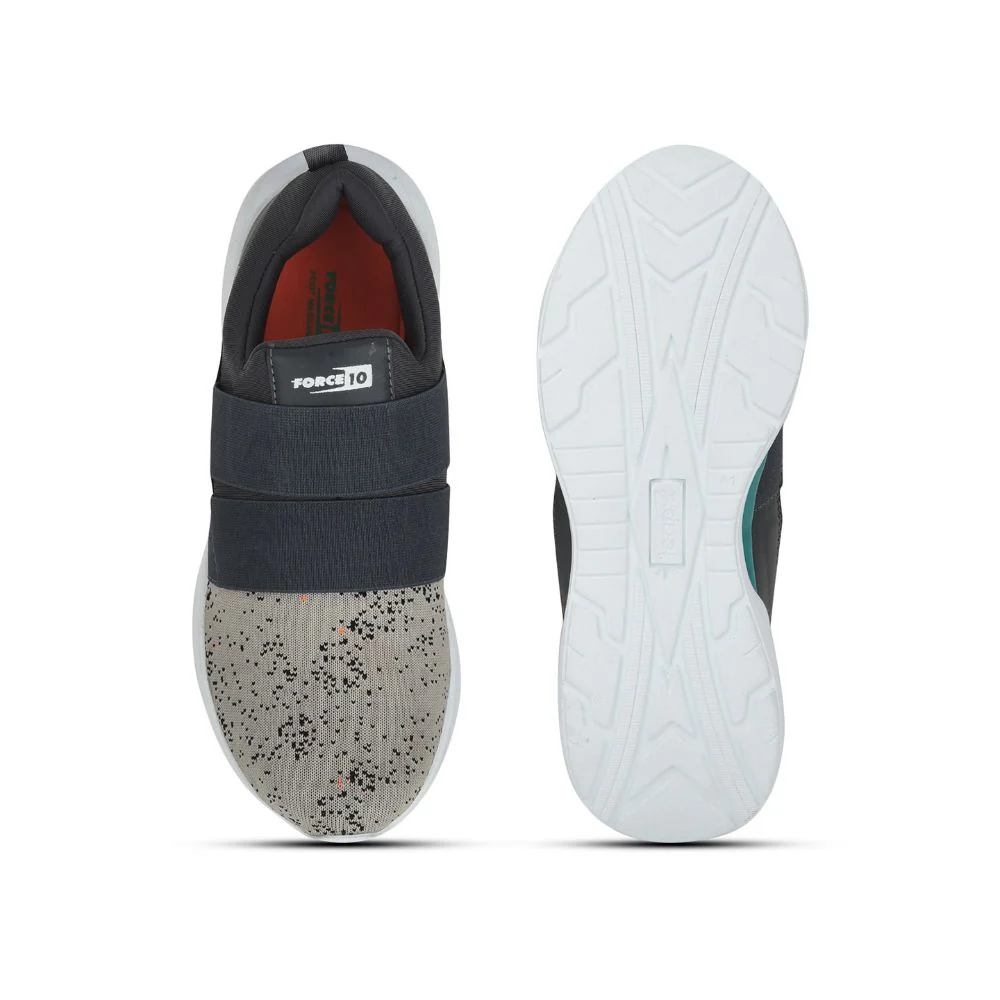 Force 10 Sports Non Lacing Shoes For Men (Grey) RECARDO-E By Liberty - Image 4