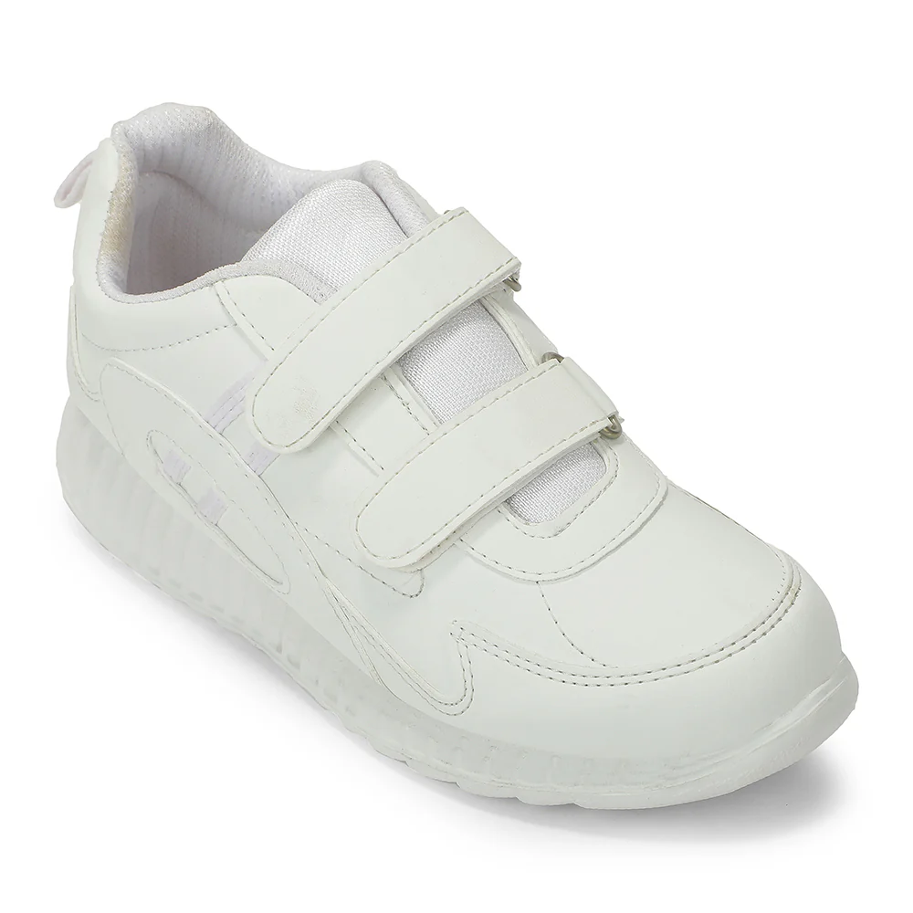 Force 10 STUDENT2V White School Uniform shoes for Kids by Liberty