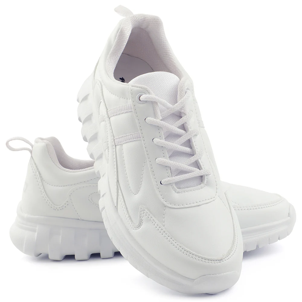 Force 10 White Lacing Uniform School Shoes For Kids 9906-02T By Liberty - Image 10