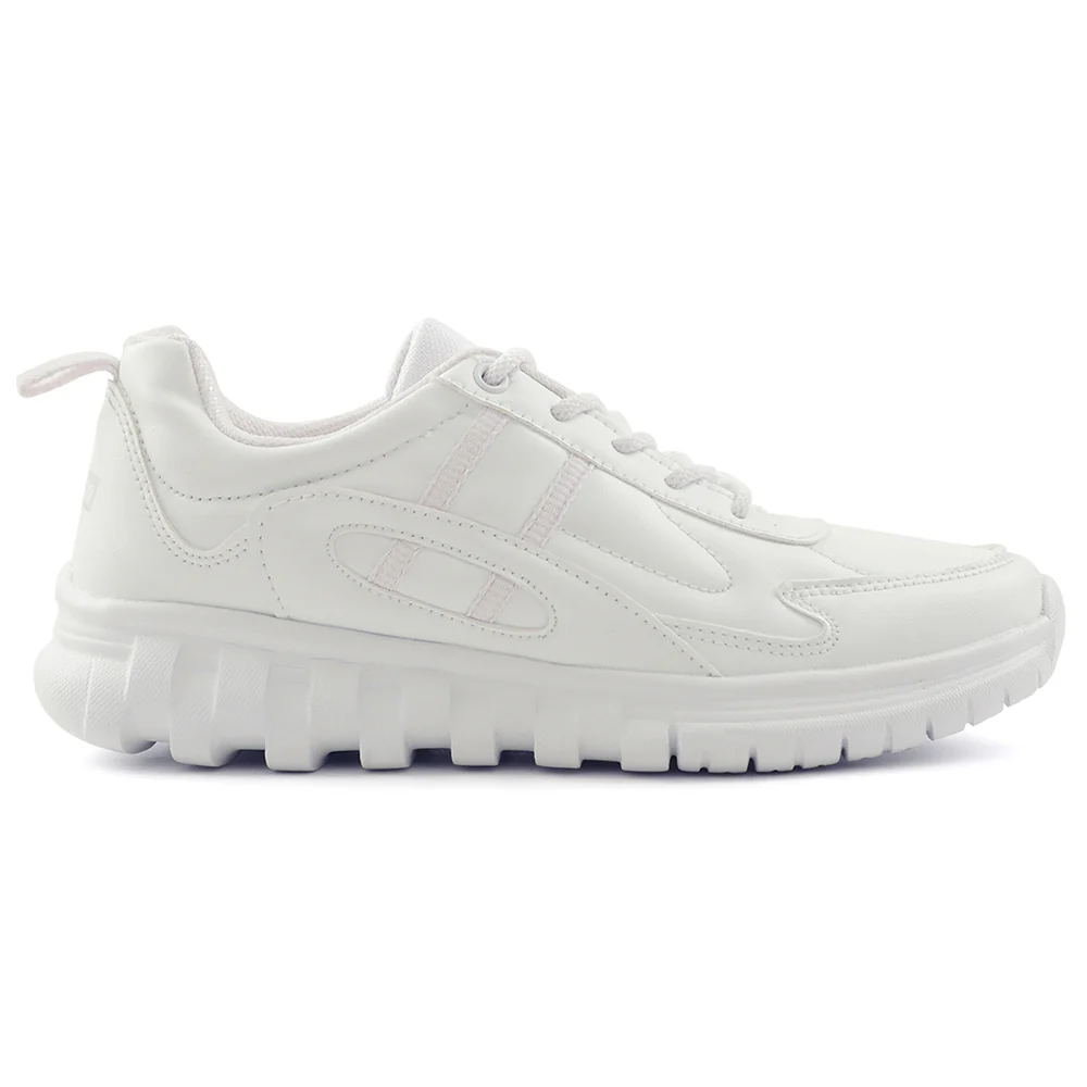 Force 10 White Lacing Uniform School Shoes For Kids 9906-02T By Liberty - Image 2