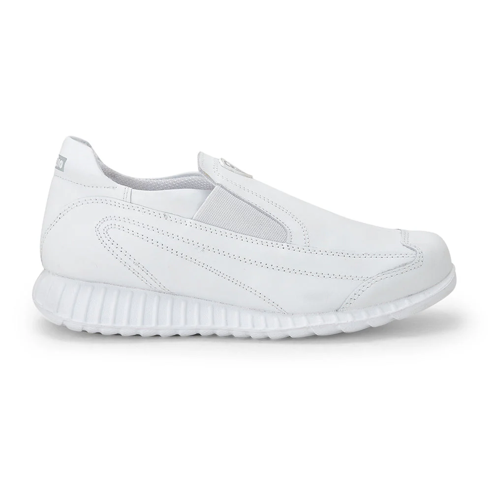 Force 10 White Non Lacing Uniform School Shoes For Kids 9906-10 By Liberty - Image 2
