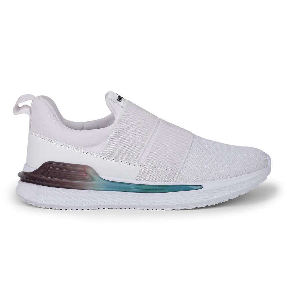 Force 10 White Sports Non Lacing Walking Shoes For Men BLAKES-2E By Liberty - Image 2