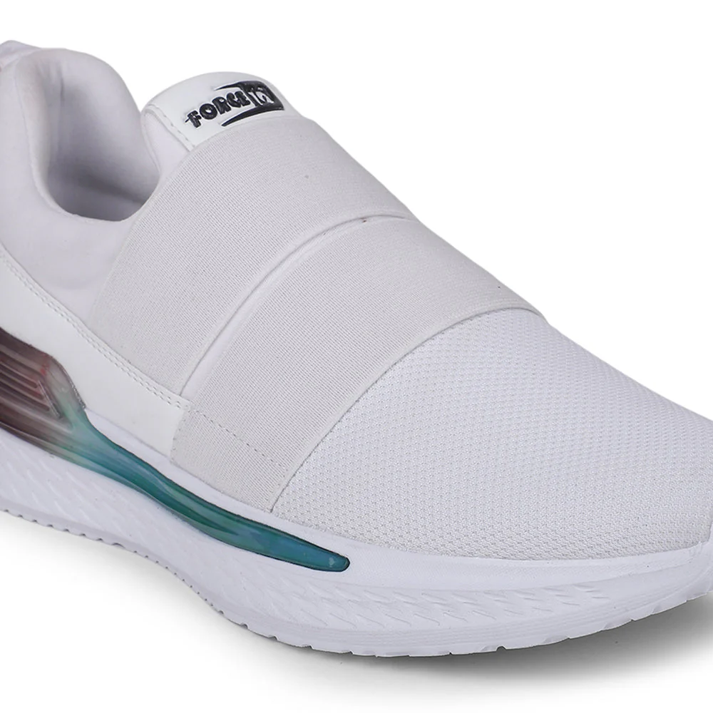 Force 10 White Sports Non Lacing Walking Shoes For Men BLAKES-2E By Liberty - Image 5