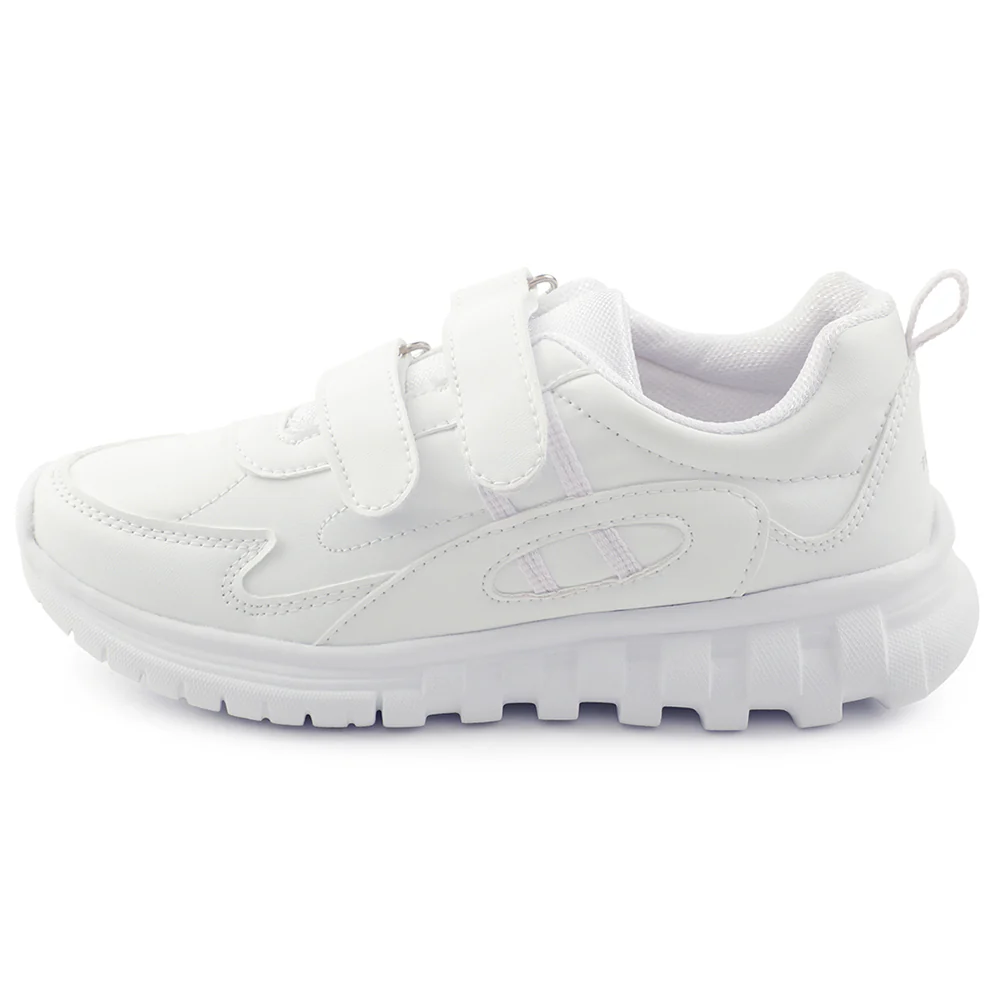 Force 10 White Velcro Uniform School Shoes For Kids 9906-02T-V By Liberty - Image 5