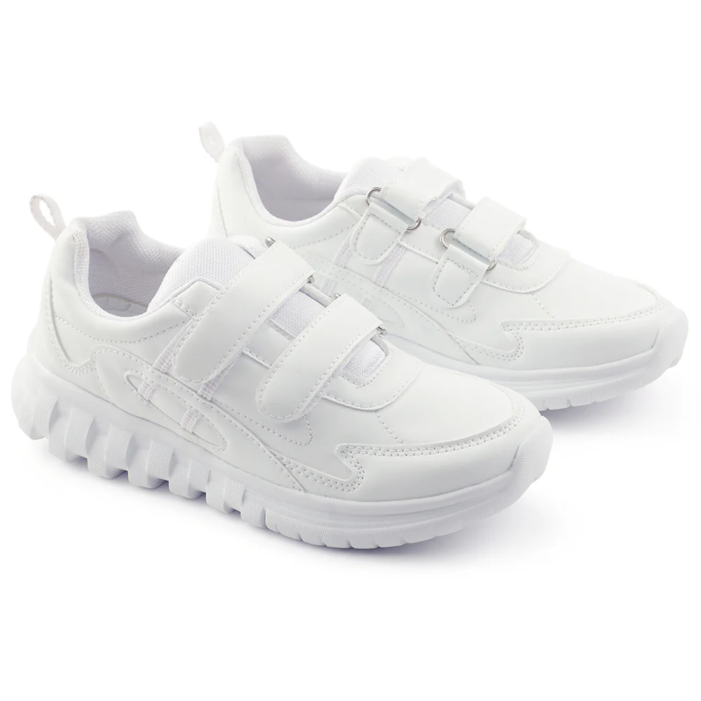 Force 10 White Velcro Uniform School Shoes For Kids 9906-02T-V By Liberty - Image 7