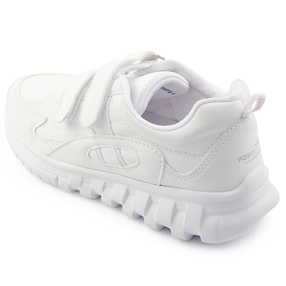 Force 10 White Velcro Uniform School Shoes For Kids 9906-02T-V By Liberty - Image 8