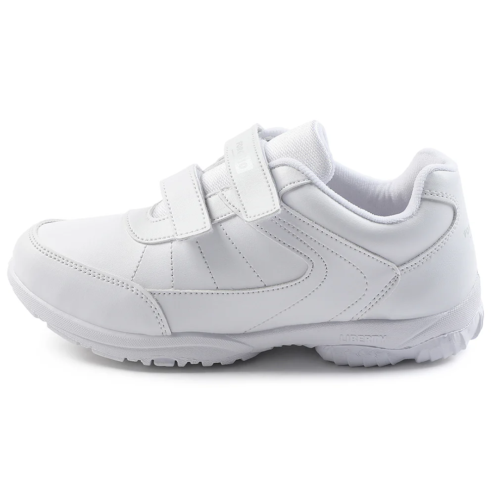 Force 10 White Velcro Uniform School Shoes For Kids SCHZONE-DV By Liberty - Image 3