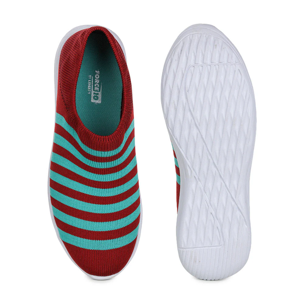 Force 10 Casual Maroon Non Lacing Shoes For Women CARLI By Liberty - Image 5