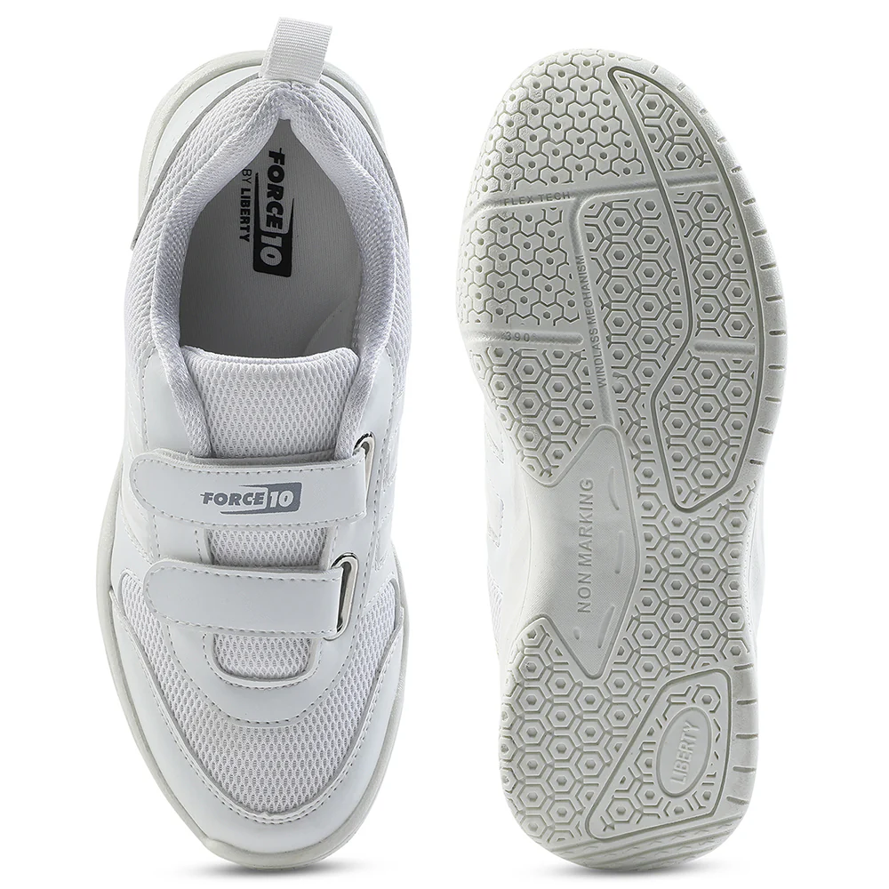 Force White Non Lacing Uniform School Shoes For Kids SKOLGAME-V By Liberty - Image 10