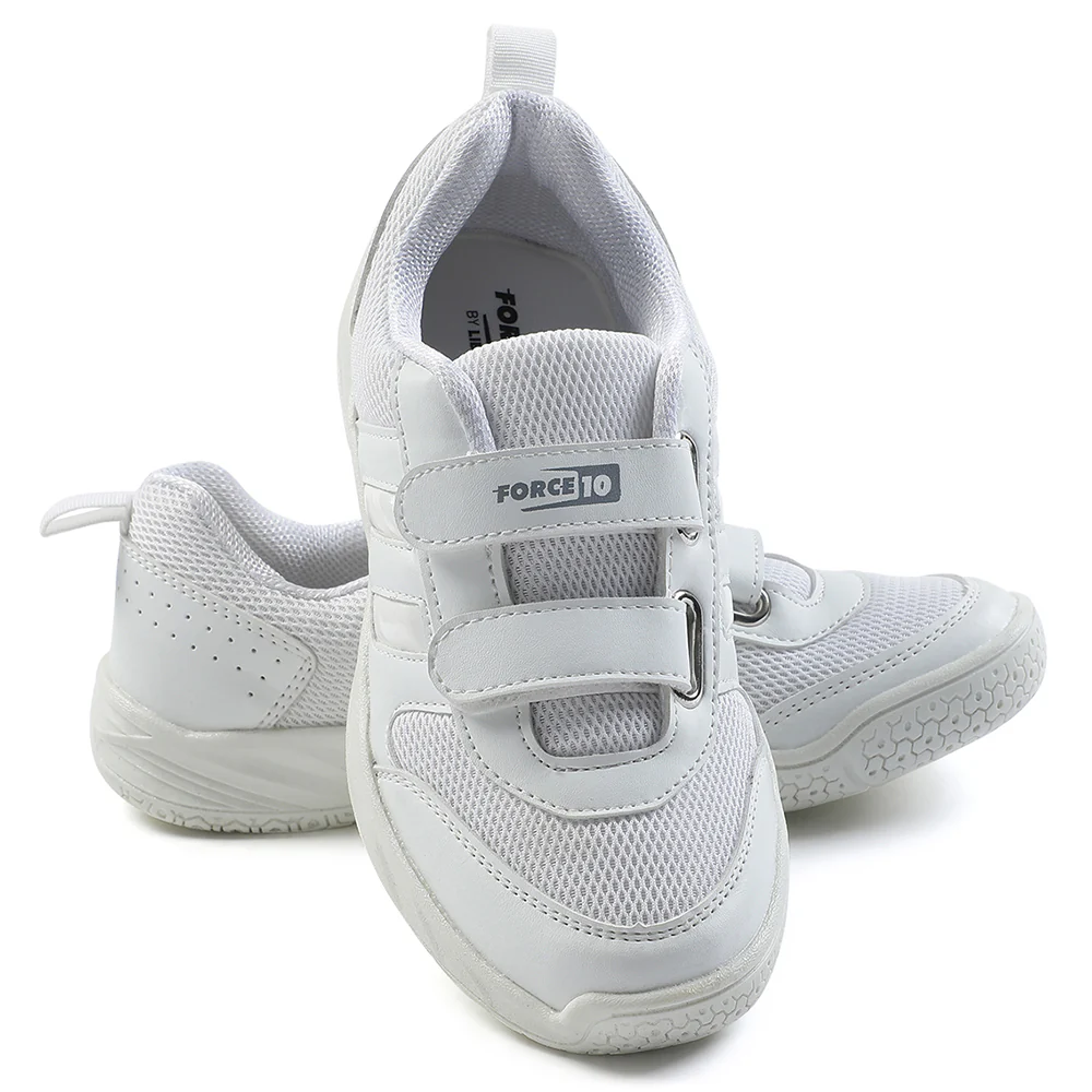 Force White Non Lacing Uniform School Shoes For Kids SKOLGAME-V By Liberty - Image 11