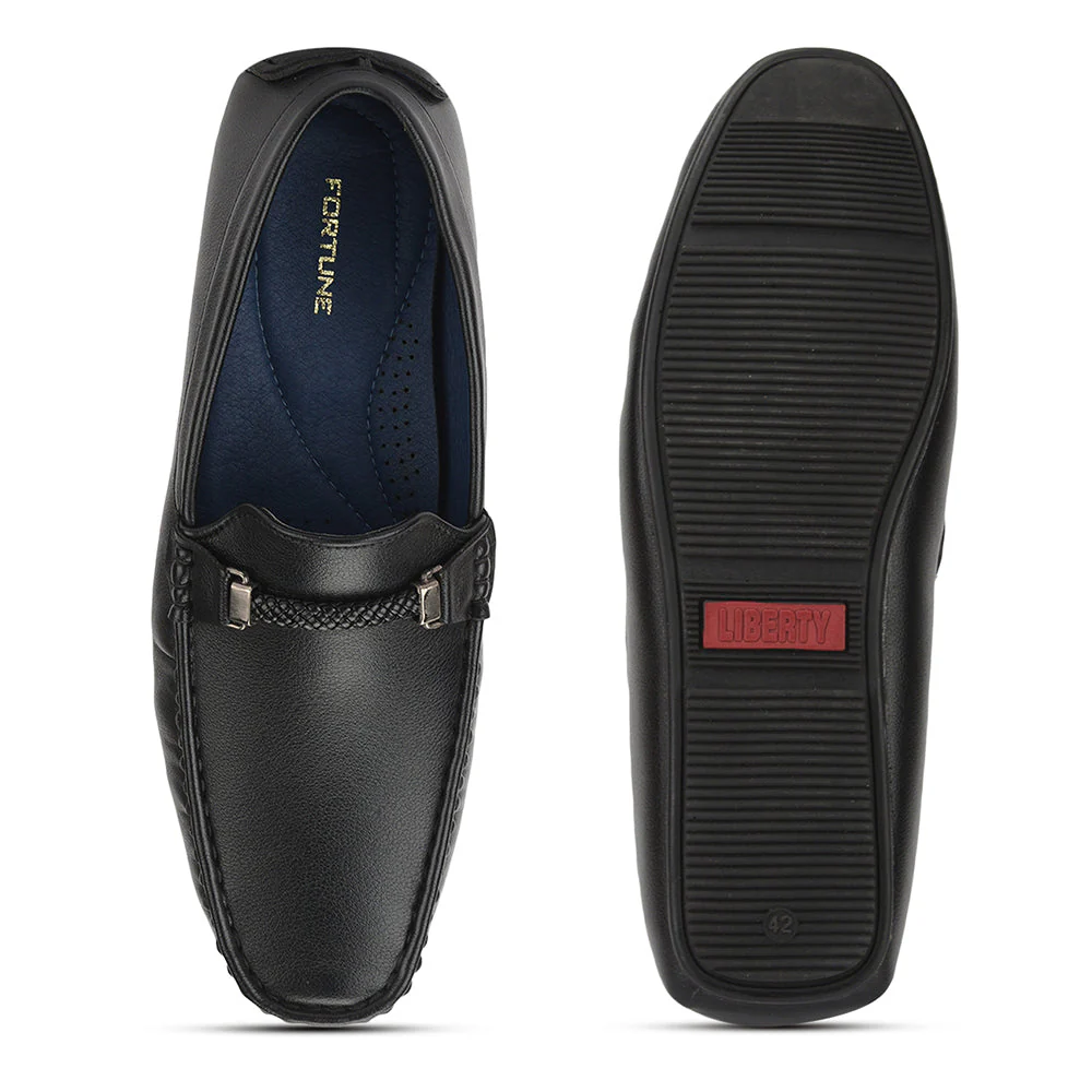 Fortune (Black) Bit Loafer Shoes For Men AVNE-66 By Liberty - Image 3