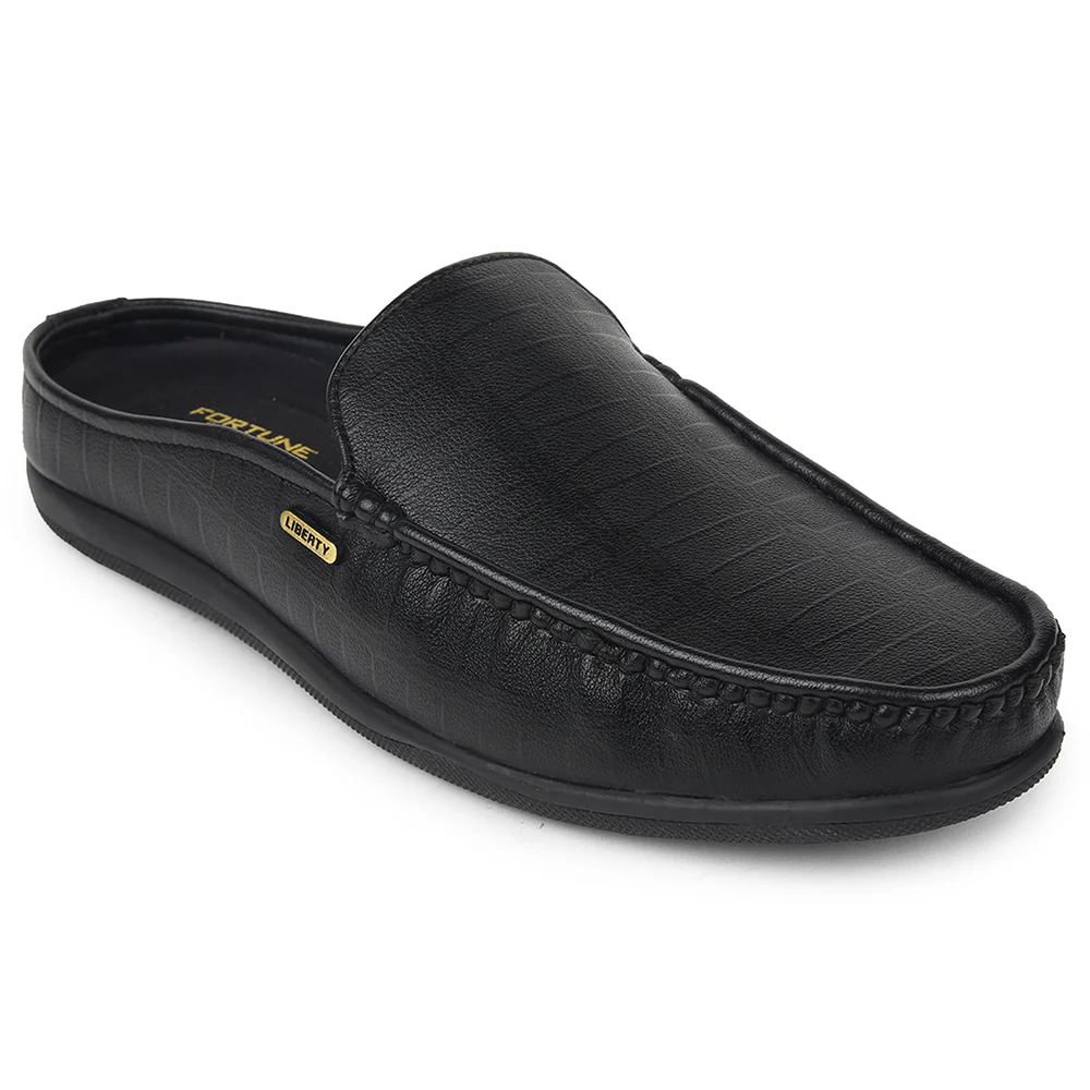 Fortune Black Casual Loafers For Mens VSL-6 By Liberty