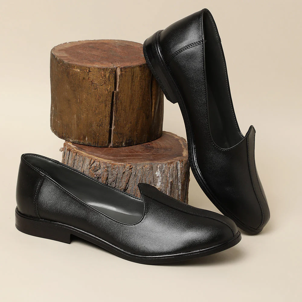 Fortune (Black) Casual Mojari Jutti For Men NAGRA By Liberty - Image 3