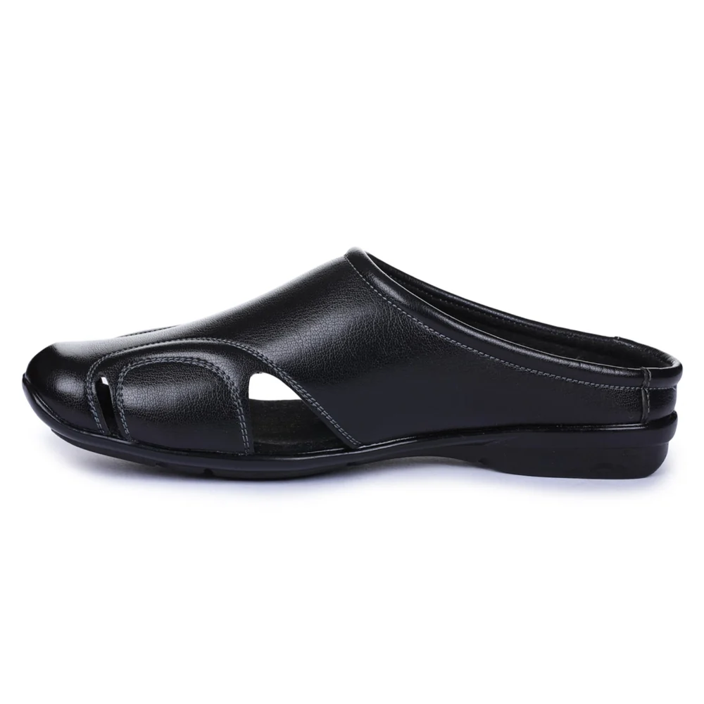 Fortune Black Casual Slip-on Mules For Men J-153 By Liberty - Image 3