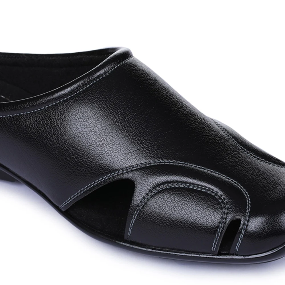 Fortune Black Casual Slip-on Mules For Men J-153 By Liberty - Image 4