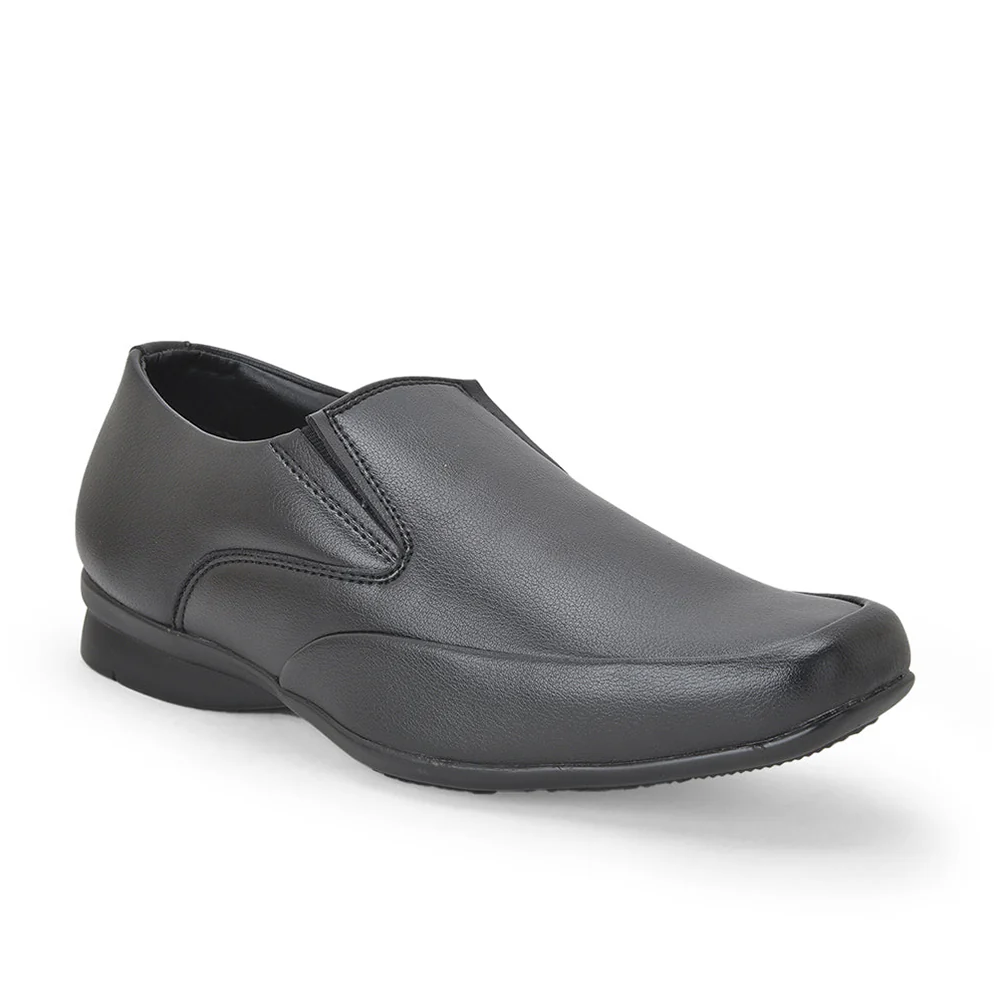 Fortune Non-Lacing Black Formal Shoes For Men A4-27 By Liberty