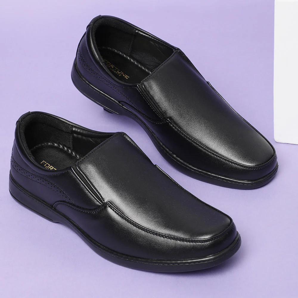 Fortune (Black) Classic Loafer Shoes For Men ER-11 By Liberty - Image 3