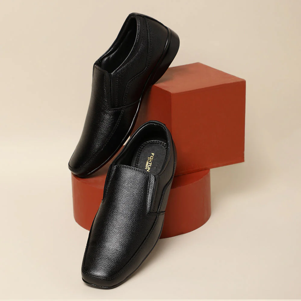 Fortune (Black) Classic Loafer Shoes For Men HOL-11 By Liberty - Image 3