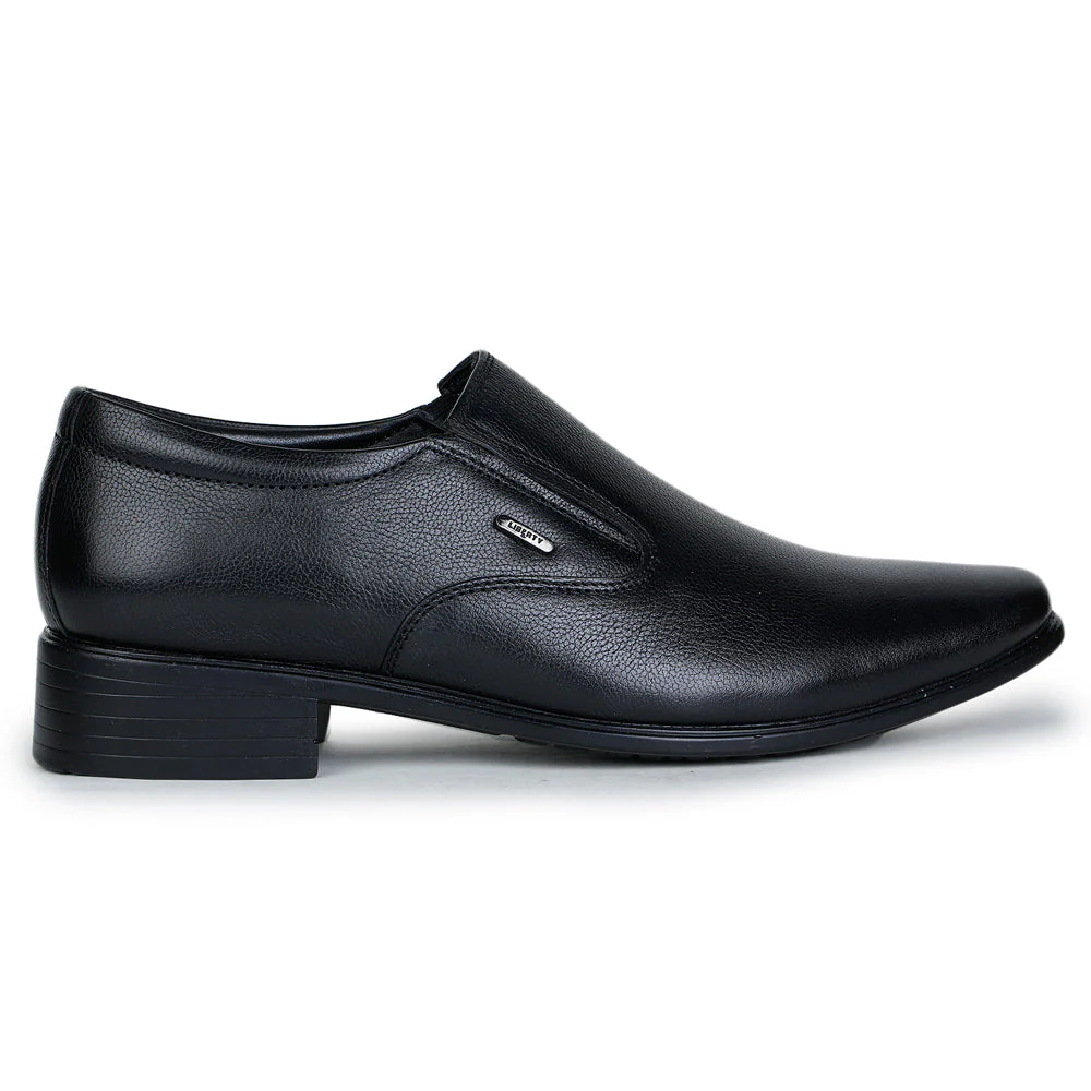 Fortune Formal Black Non Lacing Shoes For Men JPL-52 By Liberty - Image 2