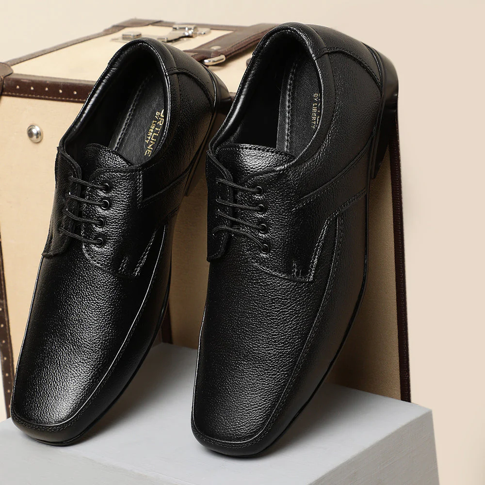 Fortune (Black) Derby Shoes For Men HOL-12 By Liberty - Image 3