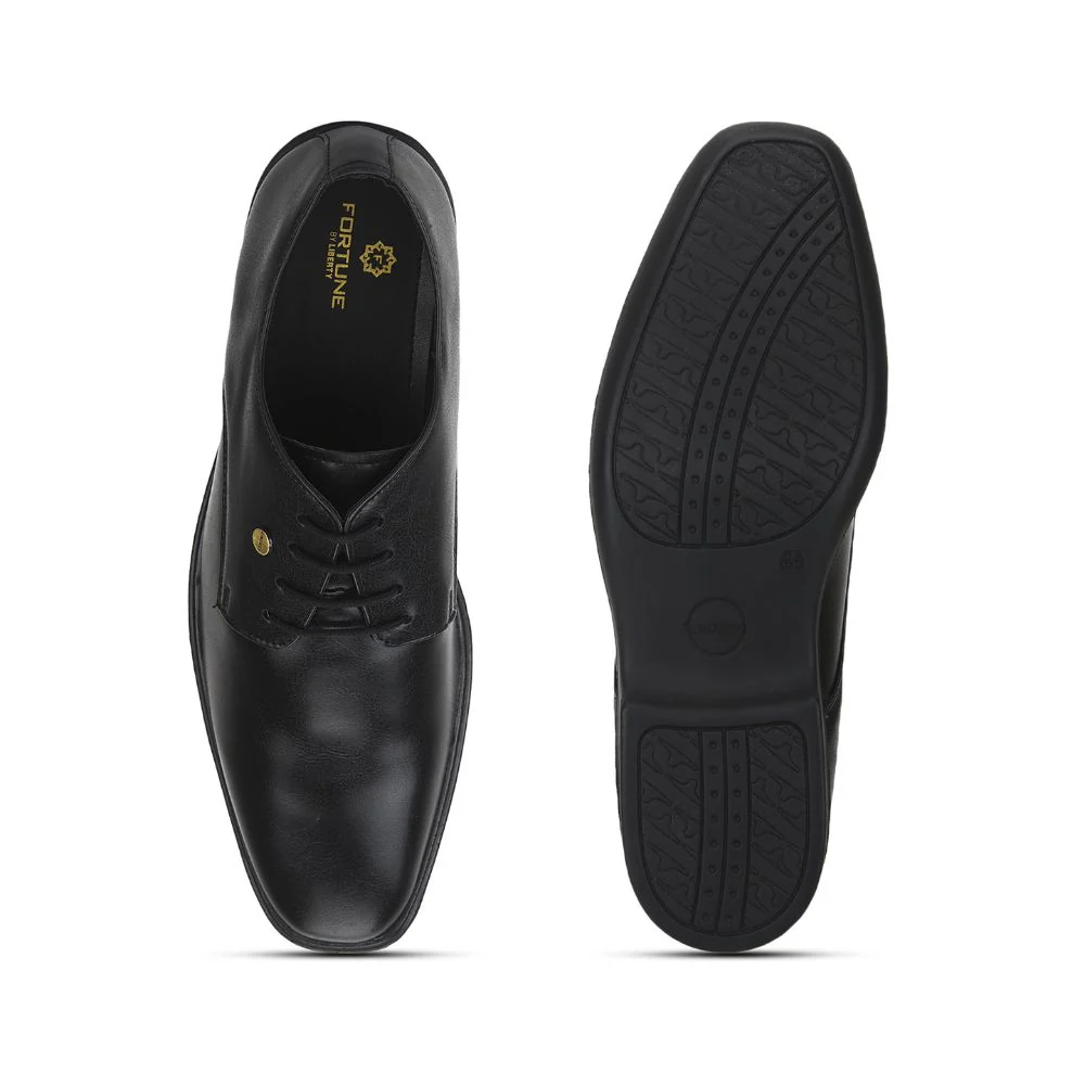 Fortune Black Formal Lace Up Derby Shoes For Men LUCIO-201 By Liberty - Image 3