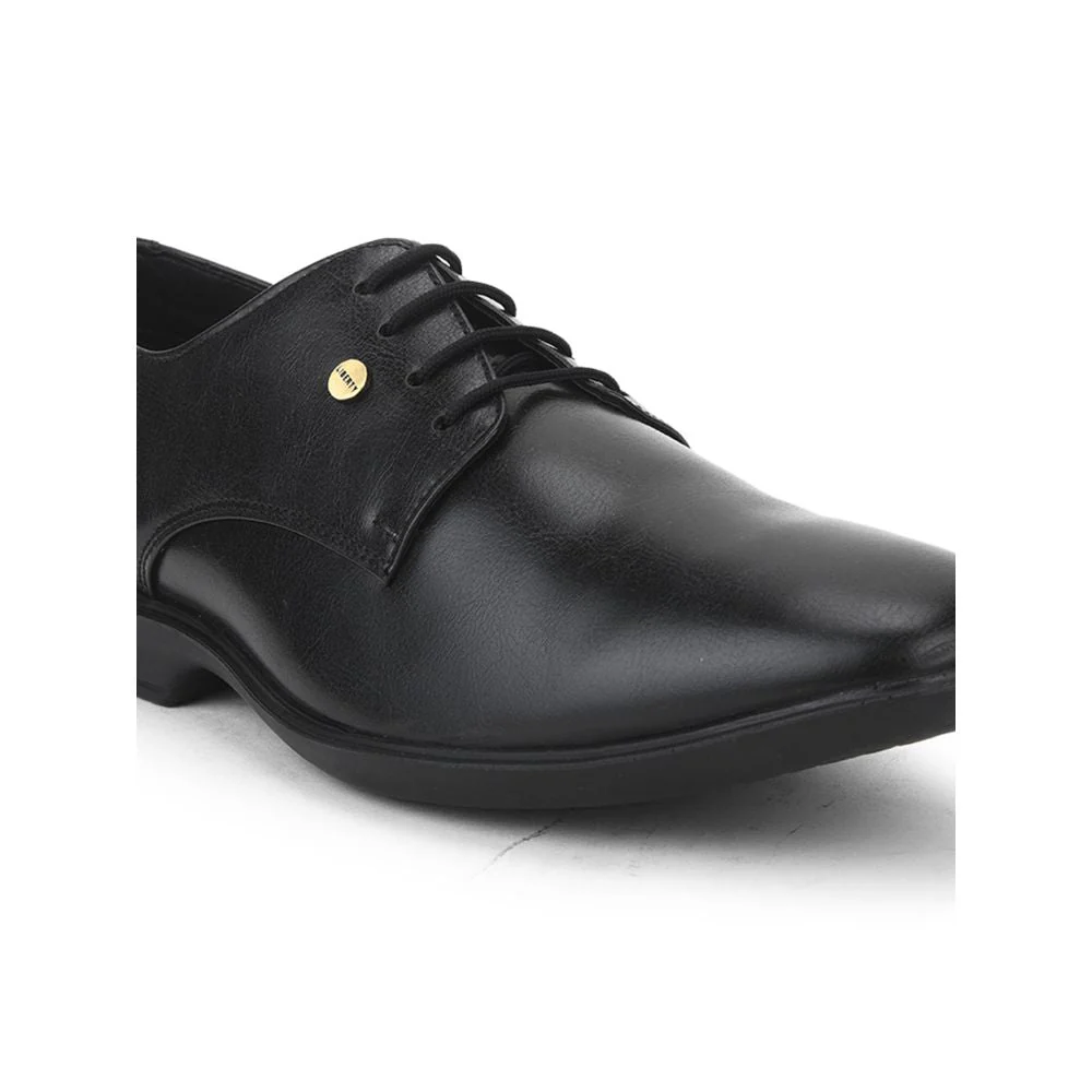 Fortune Black Formal Lace Up Derby Shoes For Men LUCIO-201 By Liberty - Image 4