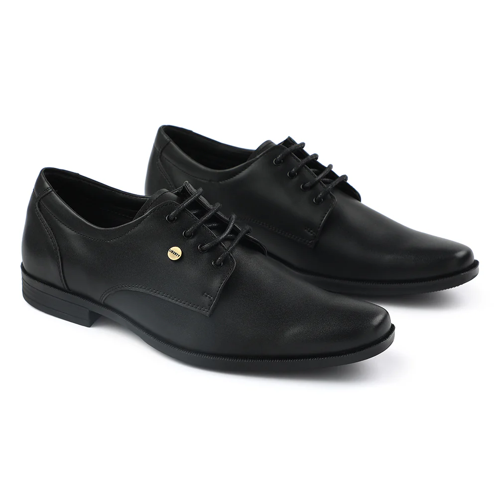 Fortune Black Formal Lacing Derby Shoes For Men BENSTOCK1E By Liberty - Image 5