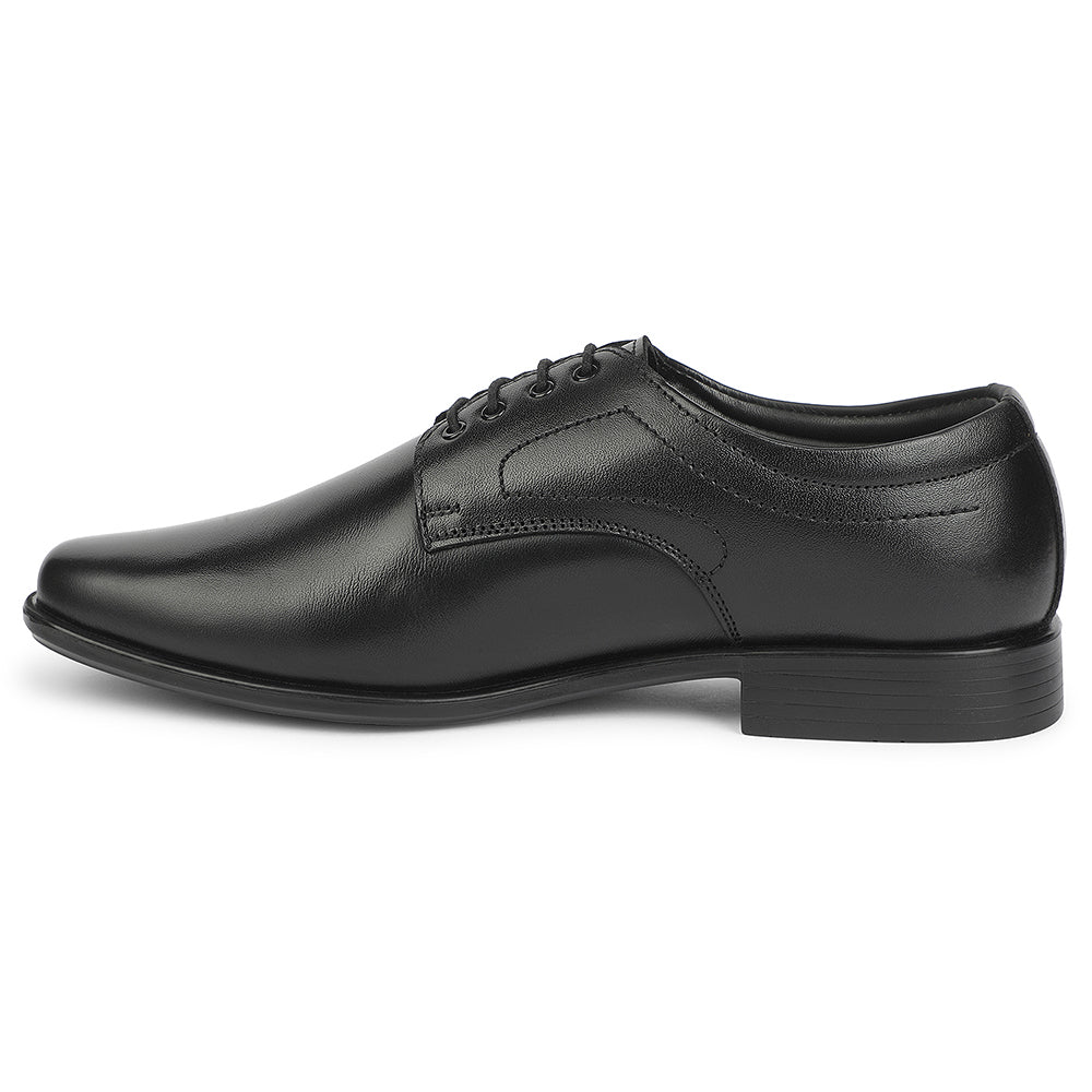 Fortune Black Formal Lacing Derby Shoes for Men HML-54 by Liberty - Image 4