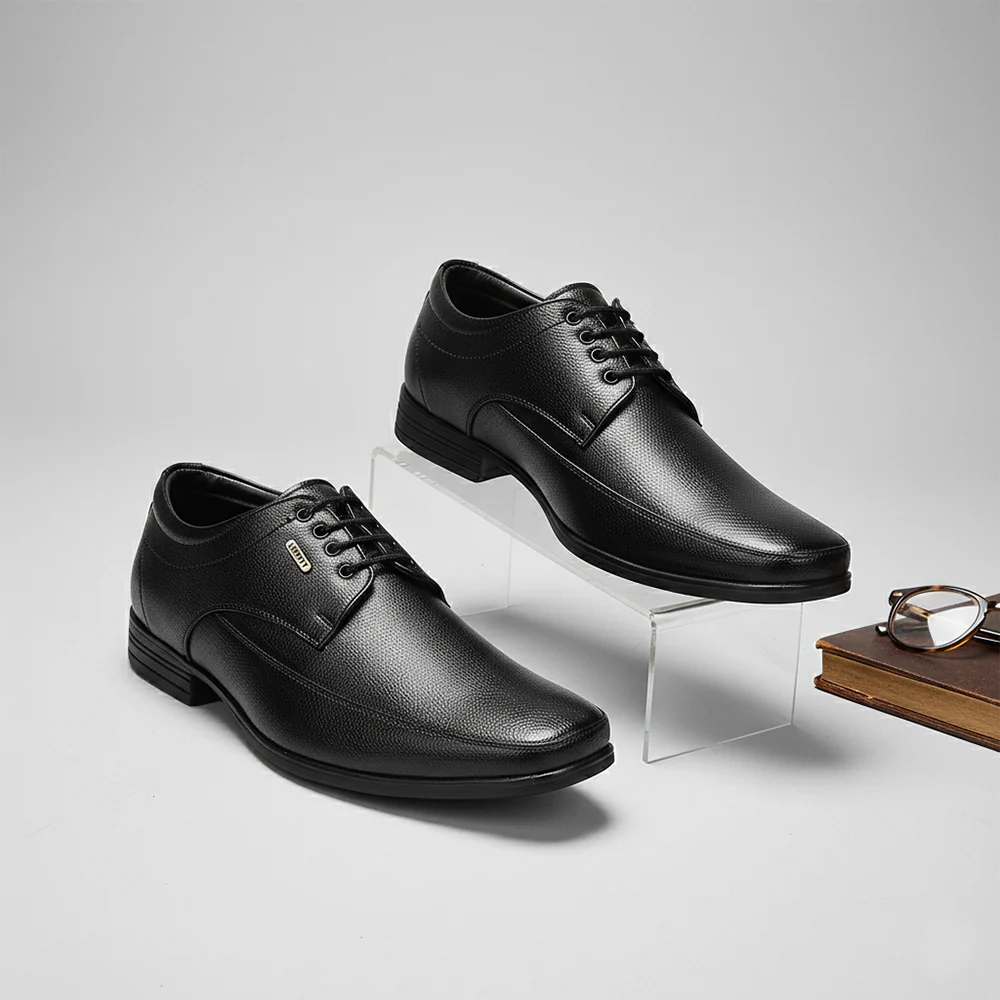 Fortune Black Formal Lacing Derby Shoes For Men HML-88E By Liberty - Image 2