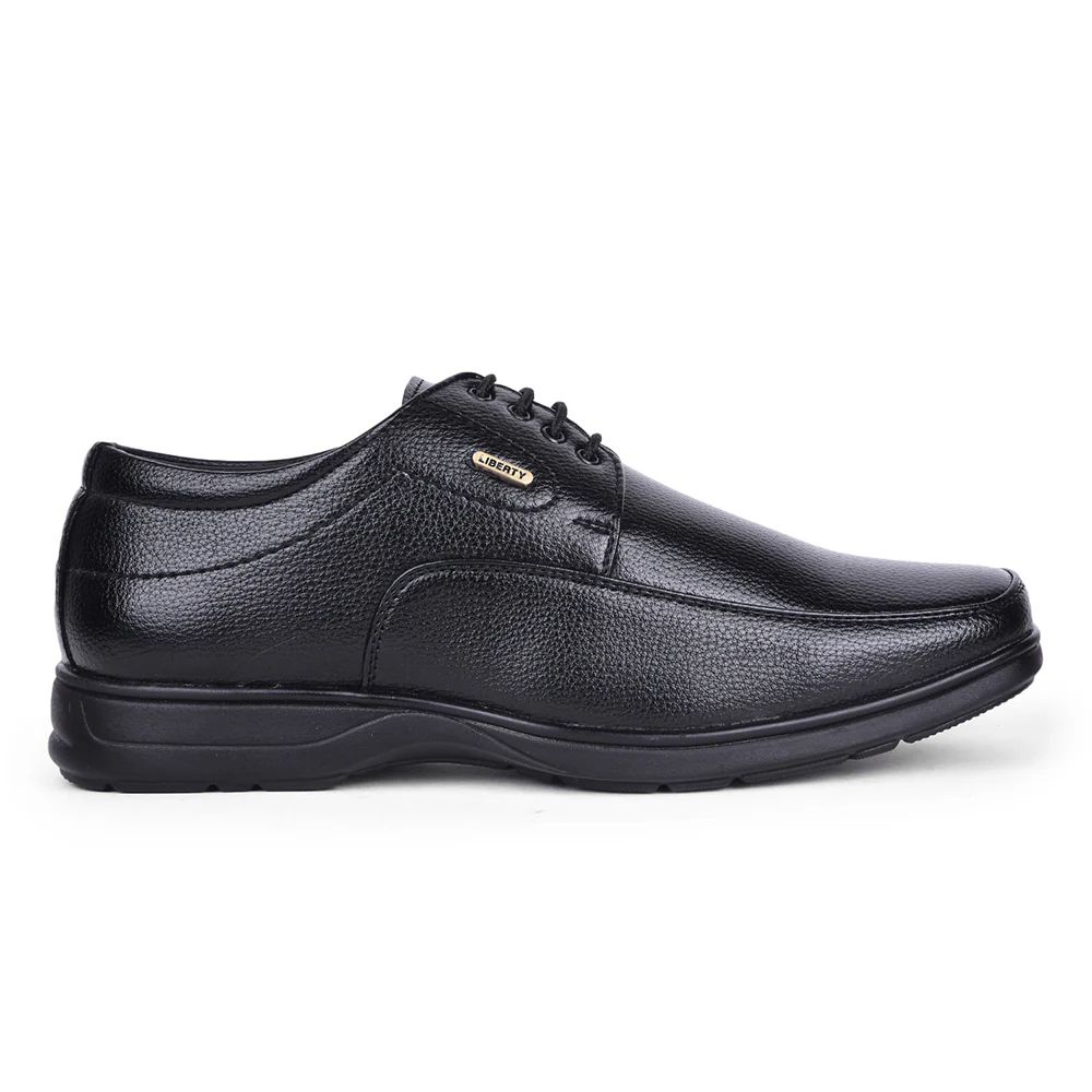 Fortune Black Formal Lacing Derby Shoes For Men HOL-131E By Liberty - Image 2