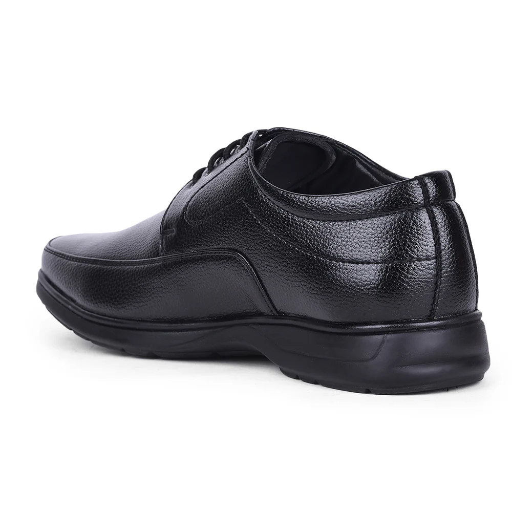 Fortune Black Formal Lacing Derby Shoes For Men HOL-131E By Liberty - Image 5