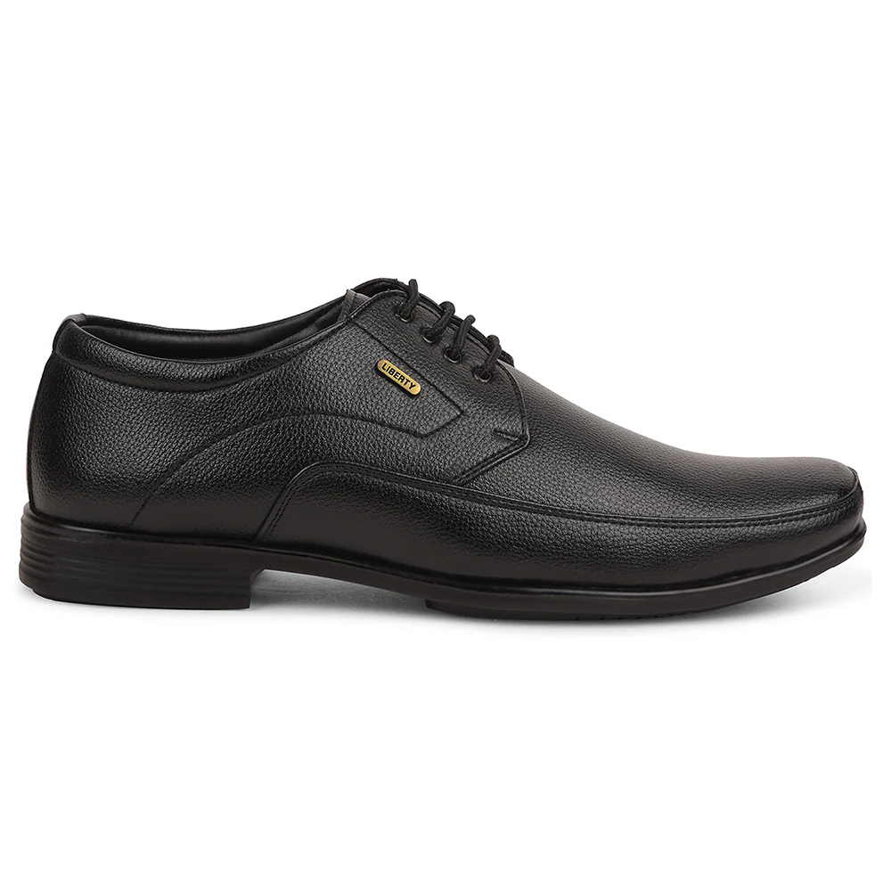 Fortune Black Formal Lacing Derby Shoes For Men UVL-134 By Liberty - Image 2