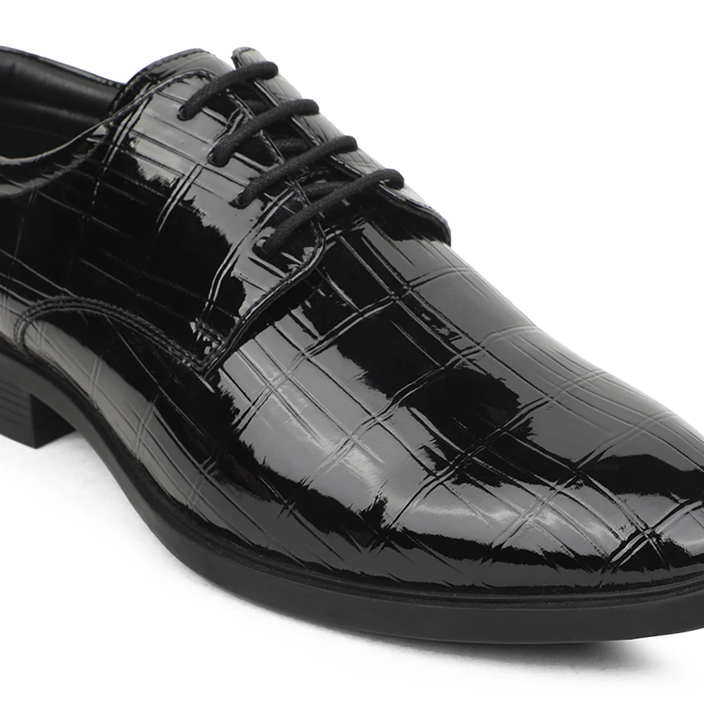 Fortune Black Formal Lacing Oxford Shoes For Men JJL-2 By Liberty - Image 5