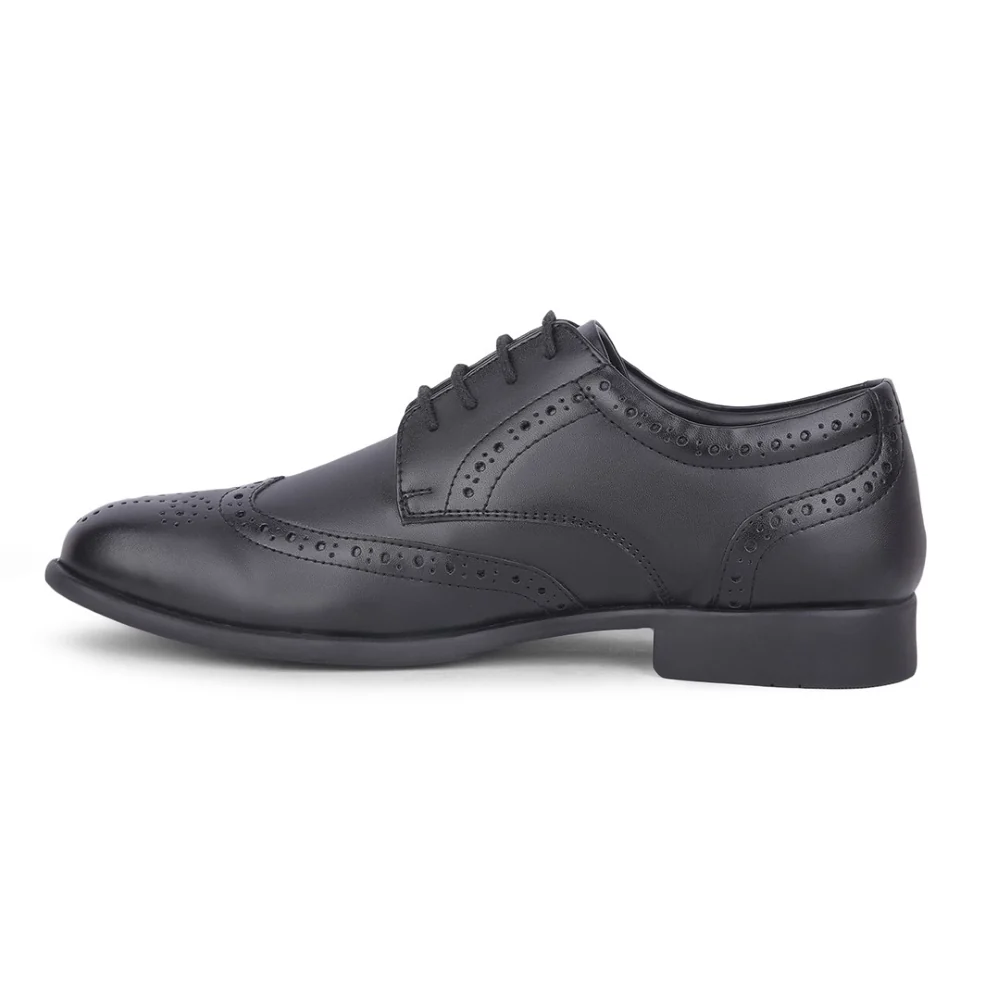 Fortune Black Formal Lacing Oxford Shoes For Men ROMANIO-1E By Liberty - Image 3